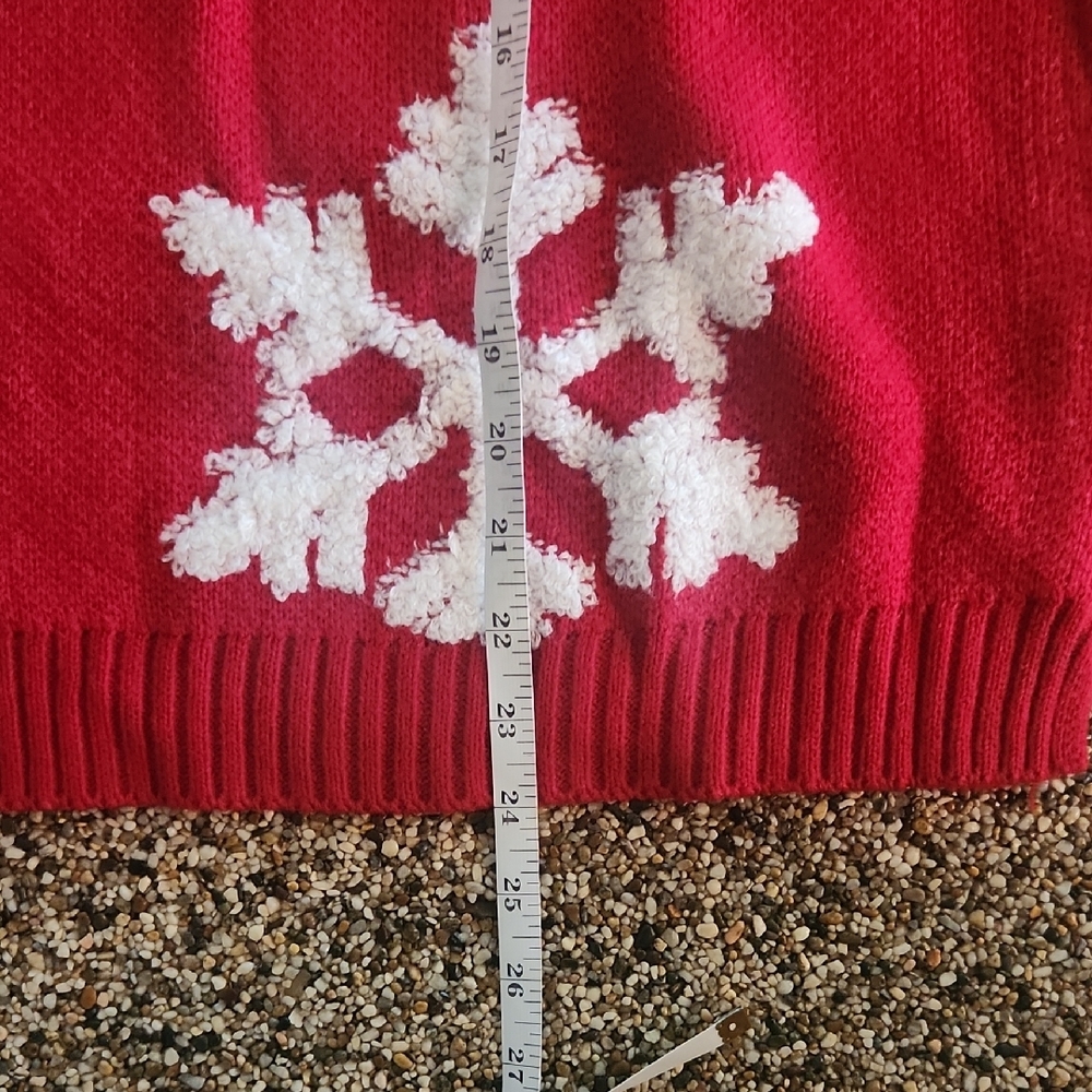 33 Degrees Red and White‎ Snowflake Women's Sweater, Size Large - Picture 7 of 8